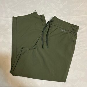 Eddie Bauer Cropped Pants Women’s L Green Pull On Capri Drawstring